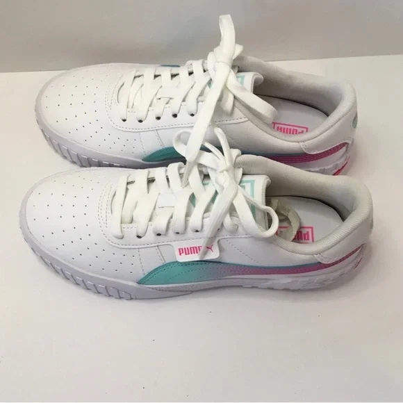 Puma Cali Space Jr girls white -Aruba blue size